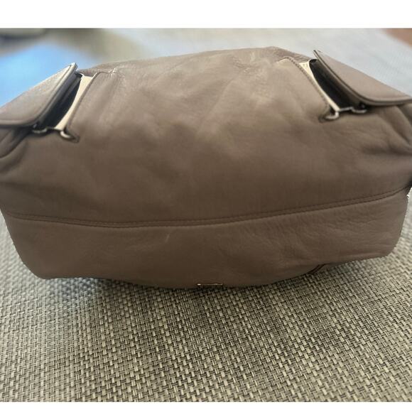 KOOBA Genuine Leather Hobo French Gray Beige Shoulder Hobo It Bag Luxury - Picture 6 of 13